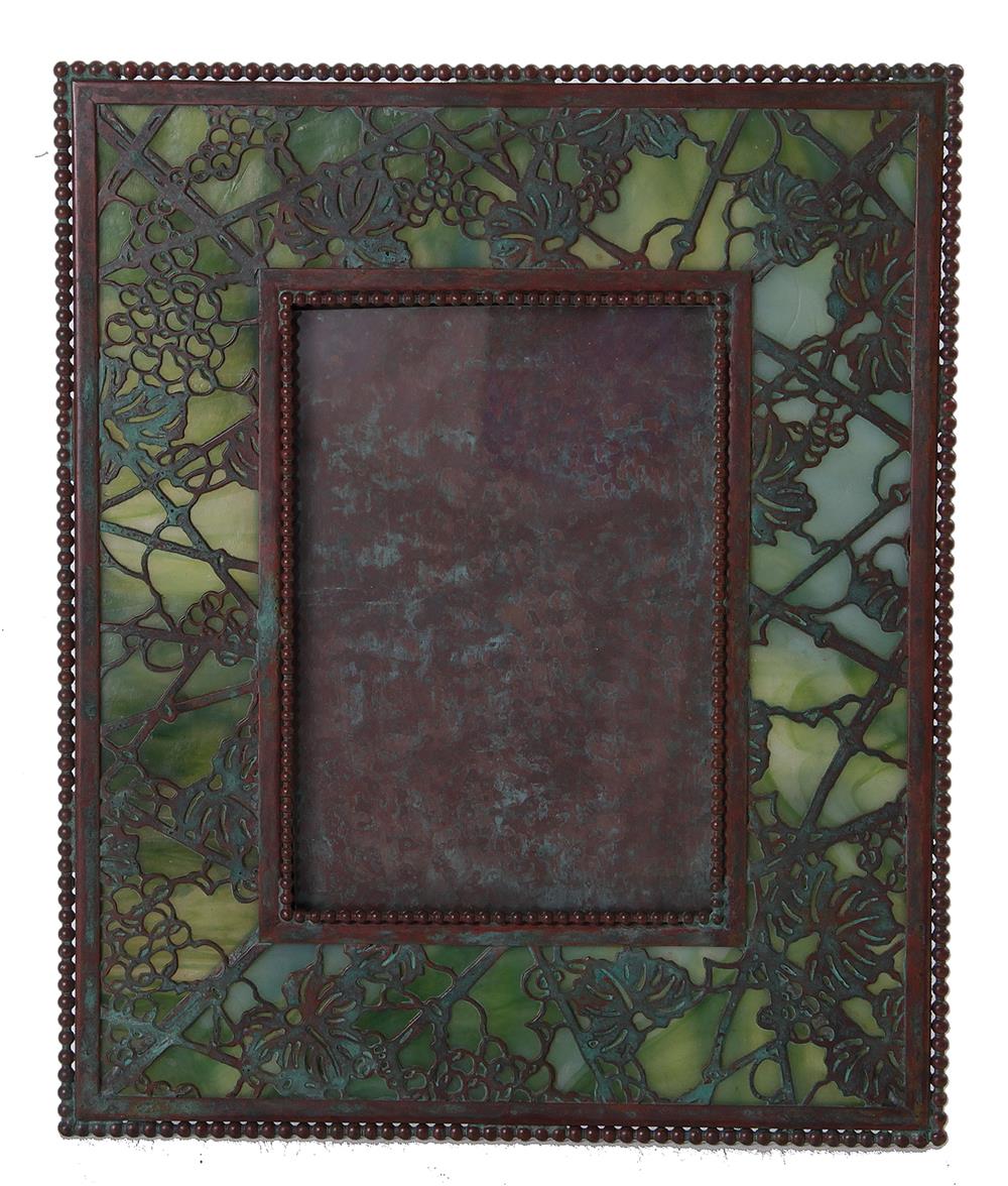 Appraisal: Tiffany Studios Grapevine pattern picture frame early th century mottled