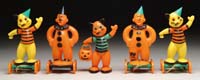 Appraisal: LOT OF FIVE HALLOWEEN ITEMS Consists of two cats on