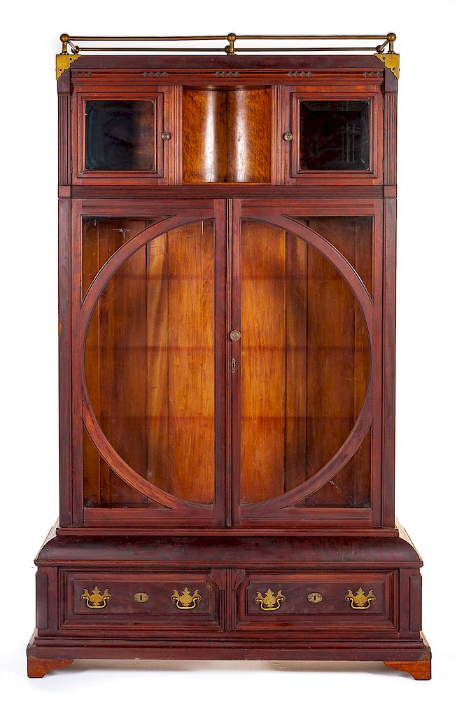 Appraisal: Walnut Renaissance Revival Cabinet DESCRIPTION An unusual American walnut Renaissance