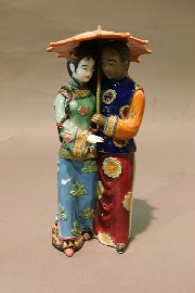 Appraisal: A porcelain Chinese figure of a courting couple