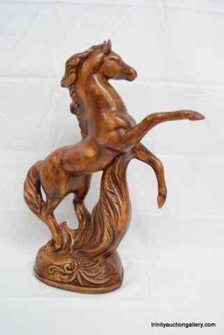 Appraisal: Vintage Calif Pottery '' Rearing Horse StatueProduce mid 's to