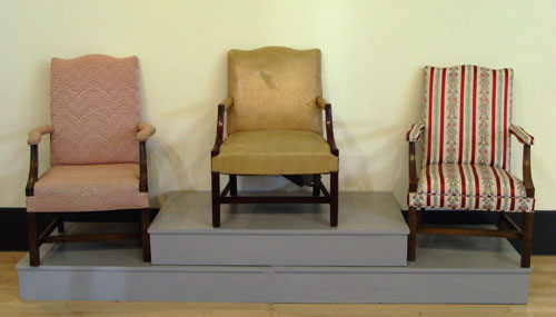 Appraisal: Three Federal style lolling chairs