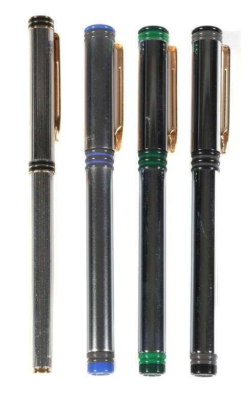 Appraisal: Four vintage Waterman pens Three Waterman Forum chrome pens with