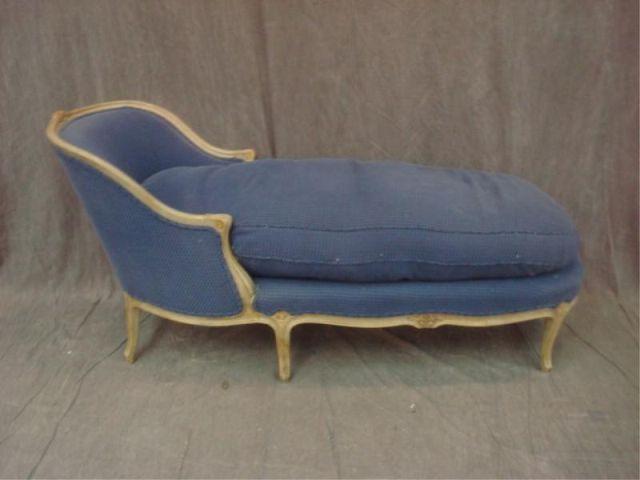 Appraisal: Louis XV Style Down-filled Chaise Longue Painted white From a