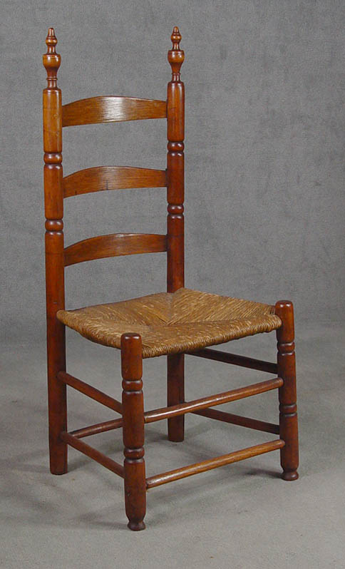 Appraisal: New England Ladderback Side Chair th Century Three curved slat