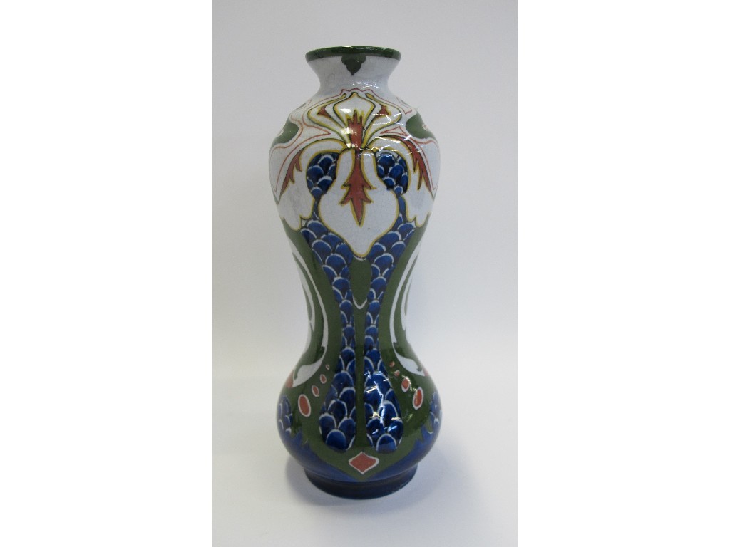 Appraisal: Gouda gourd shaped vase with sylised decoration