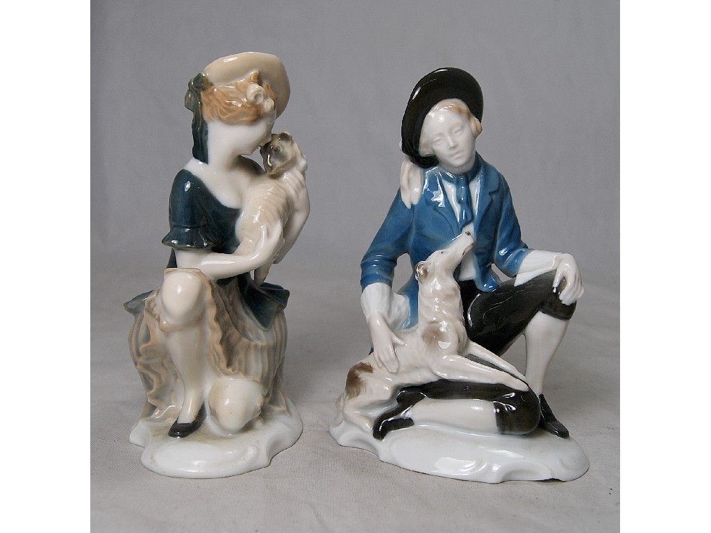 Appraisal: A pair of Rosenthal figures in th century costume the