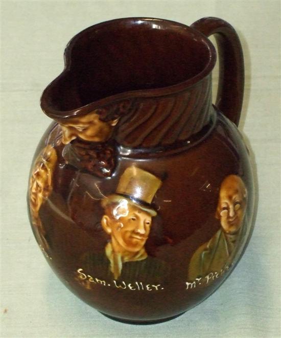 Appraisal: Royal Doulton Kingsware jug the spout moulded as the head