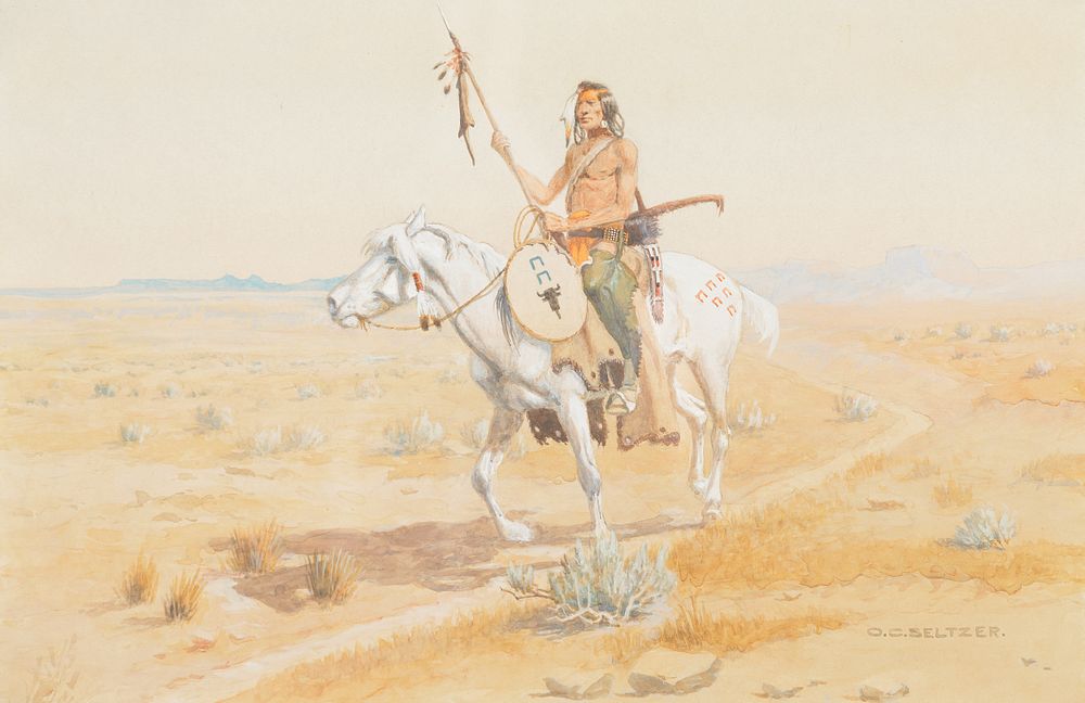 Appraisal: Olaf C Seltzer - Indian Rider with Lance and Shield