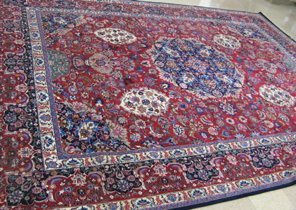 Appraisal: FINE ORIENTAL SILK AND WOOL CARPET Persian Kashan design overall