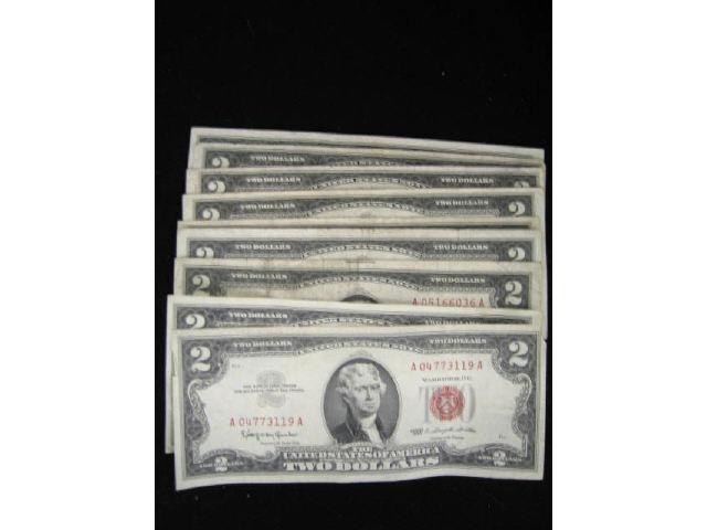 Appraisal: Lot of U S Red Seal Notes - mixed