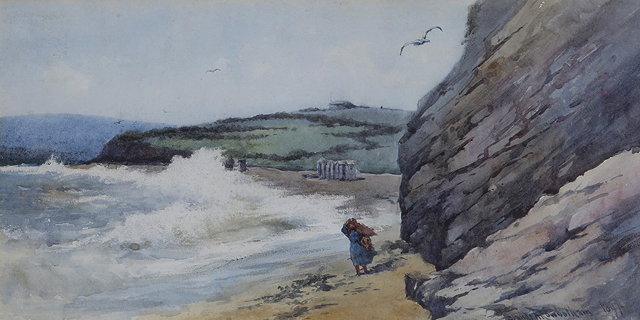 Appraisal: CLAUDE HAMILTON ROWBOTHAM b 'A Rough Day Gyllyngvase Beach Falmouth'