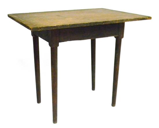 Appraisal: th C Shaker style table rectangular top opens to reveal