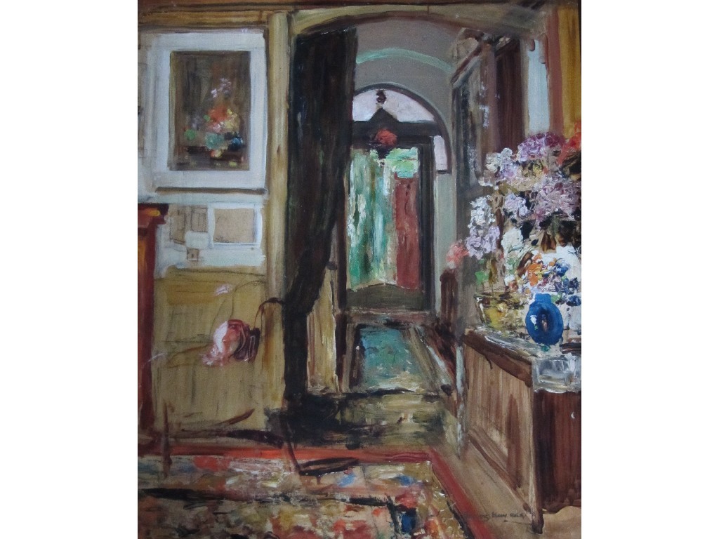 Appraisal: JAMES KAY RSA RSW - HALLWAY INTERIOR Oil on board