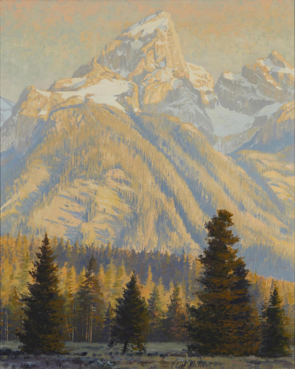 Appraisal: Curt Walters b Sedona AZ The Grand Teton Oil on