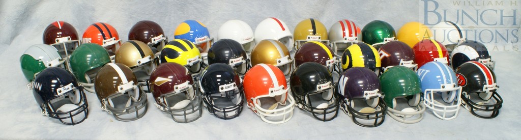 Appraisal: Riddell college and other mini replica collector football helmets without