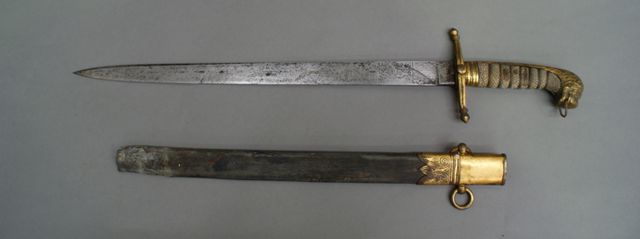 Appraisal: A British Naval officers dirk inch single edged blade pitted