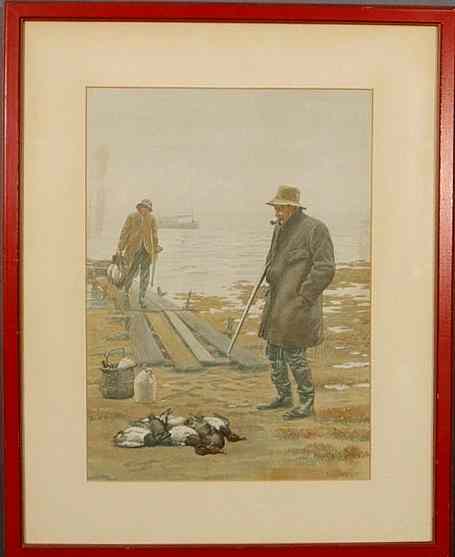 Appraisal: A B Frost print of duck hunters x