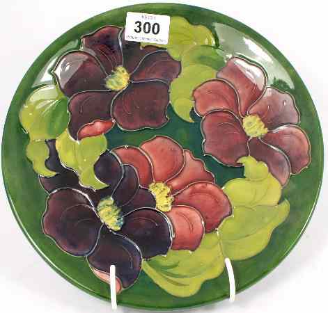 Appraisal: Moorcroft Hibiscus on Green Wall Plaque