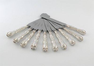 Appraisal: A set of twelve Victorian silver variant Devonshire pattern tableknives