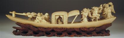 Appraisal: Chinese elephant ivory sampan model late th century