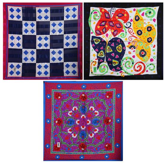 Appraisal: EIGHT YVES ST LAURENT SILK SCARVES In various patterns and