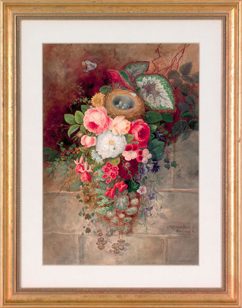 Appraisal: Julius Augustus Beck American - watercolor floral still life with