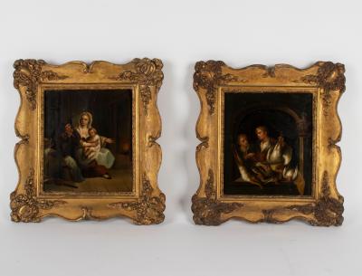 Appraisal: th Century German School Figures with dead game and woman