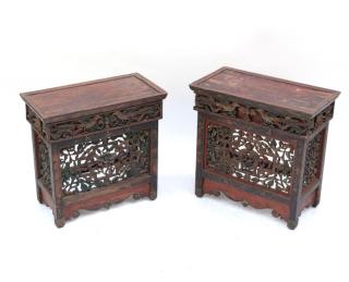 Appraisal: Pair of Chinese Provincial Stands Pair of early th century