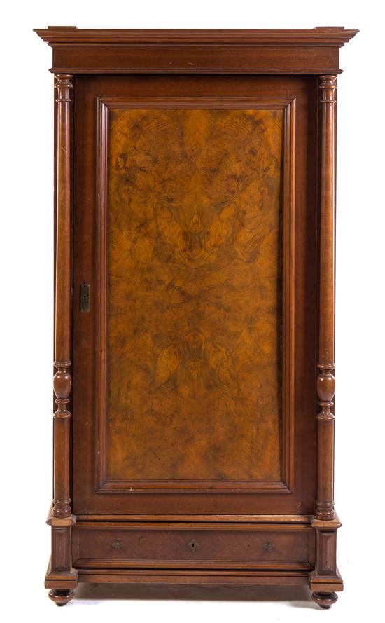 Appraisal: Sale Lot A Victorian Burlwood Armoire the rectangular cornice above