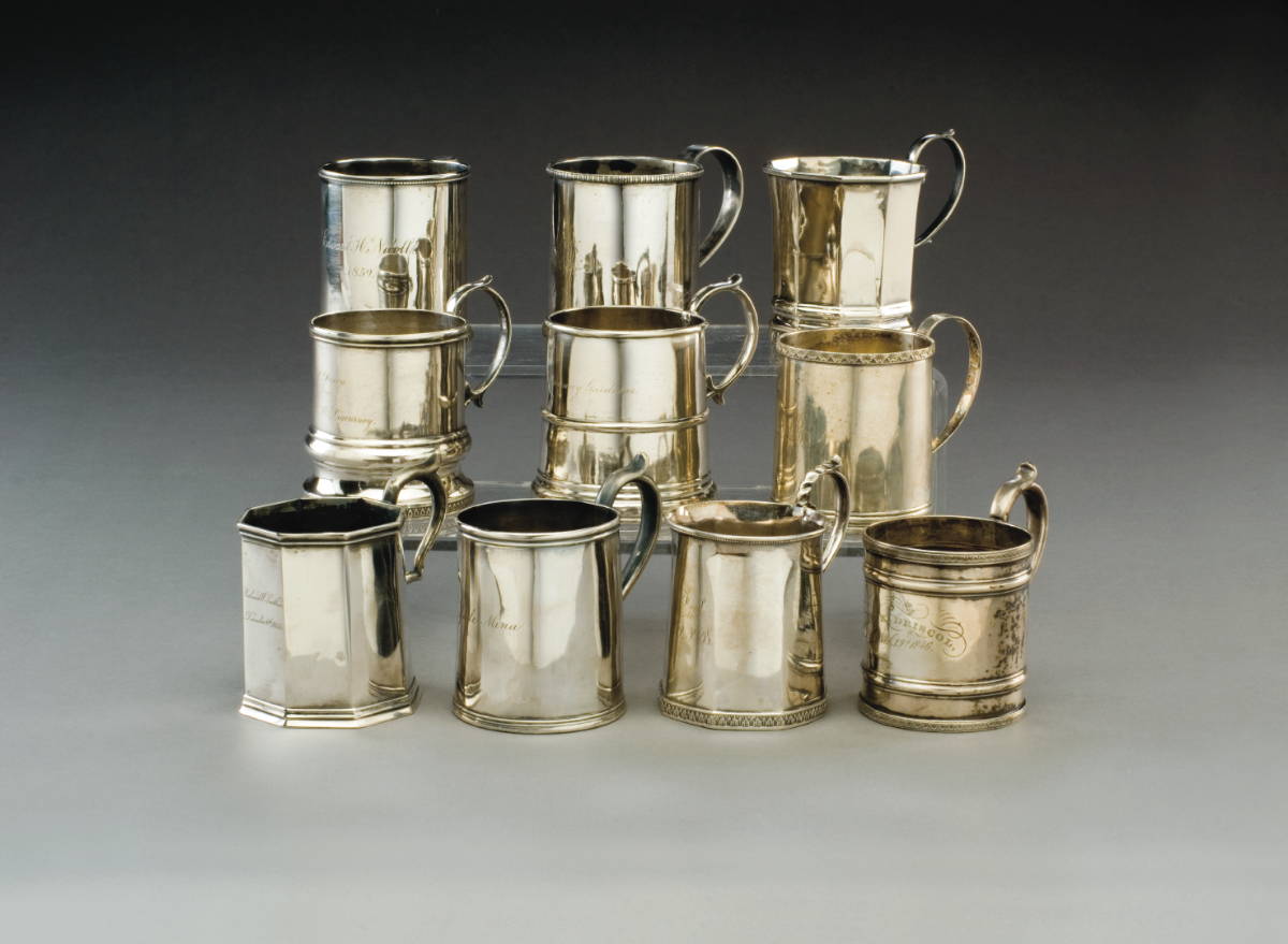 Appraisal: TEN NEW YORK NEW YORK SILVER CHILDREN'S CUPS W ADAMS