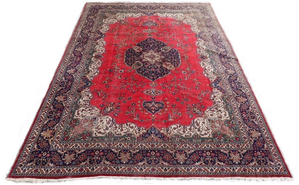 Appraisal: Room Size Kashan Carpet Room size Kashan carpet ' x