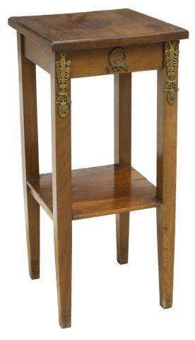 Appraisal: French walnut pedestal th c two tiers with applied gilt