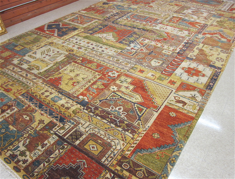 Appraisal: LARGE HAND KNOTTED ORIENTAL GRAND ROOM CARPET Pakistani-Persian mosaic panel