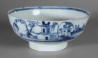 Appraisal: Delft marriage bowl center inscription quot Peace and good neighbourhood