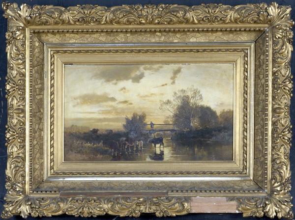 Appraisal: JOSEF WENGLEIN Attr - Untitled oil on board framed Provenance