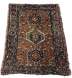 Appraisal: Persian Center Hall Carpet Persian center hall carpet with three