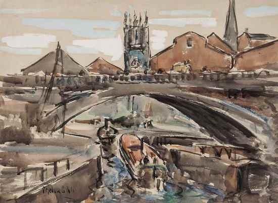 Appraisal: Henry William Phelan Gibb - Leeds watercolour on buff paper