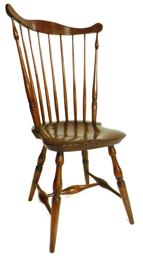 Appraisal: Windsor fan back side chair th C American shaped crest