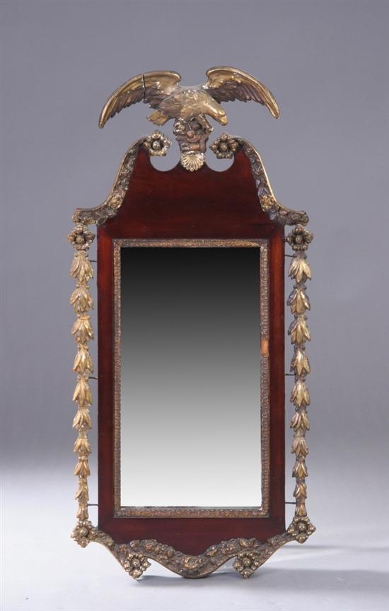 Appraisal: AMERICAN CENTENNIAL FEDERAL STYLE LOOKING GLASS late th century Spread-wing