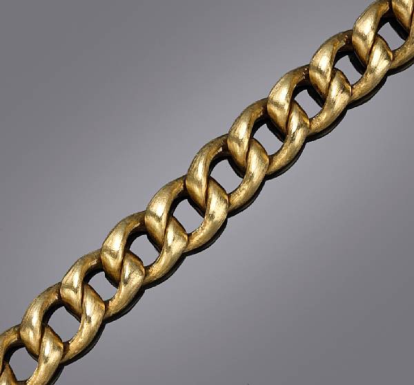 Appraisal: A fourteen karat gold satin finish curb link bracelet weighing