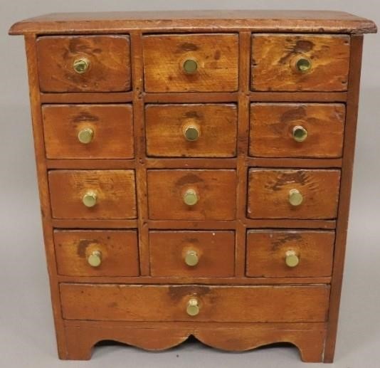 Appraisal: Pine spice box probably Pennsylvania circa h x w Condition