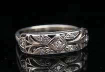 Appraisal: A Ladies' K White Gold and Diamond Ring A Ladies'