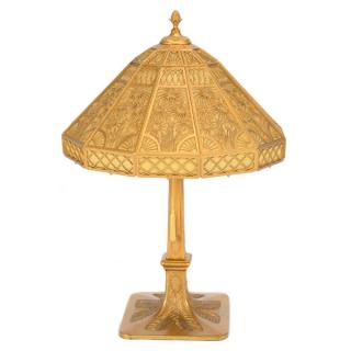 Appraisal: Bradley and Hubbard Gilt Bronze Bamboo Pattern Lamp Bradley and