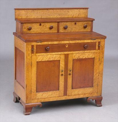 Appraisal: AMERICAN CHERRY AND BIRD'S EYE MAPLE CHEST OF DRAWERS The