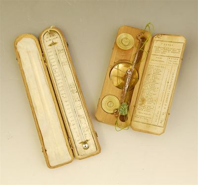 Appraisal: A th century silvered brass thermometer inscribed 'M WOLLER LONDON'