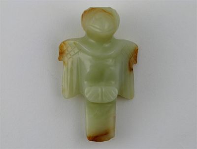 Appraisal: A Chinese jade Hongshan-style pendant of a bird its wings