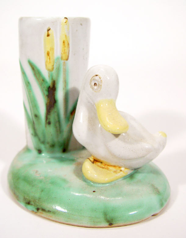 Appraisal: Unmarked Denby stoneware spill vase modelled as a duck beside