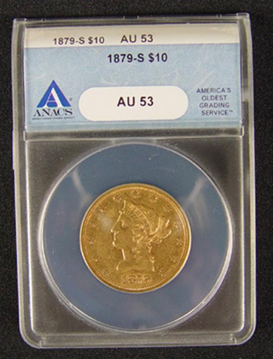 Appraisal: -S Liberty Gold Coin ANACS certified and graded AU