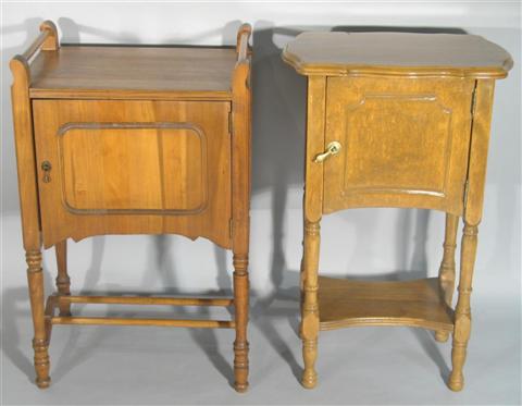 Appraisal: TWO SHERATON STYLE SMALL SIDE CABINETS th century the first